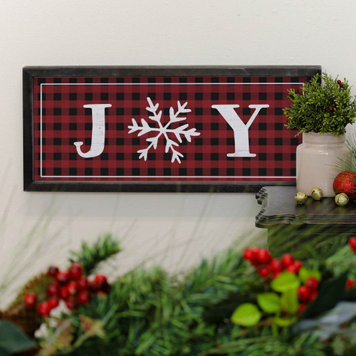 Plaid Snowflake Framed Wall Art