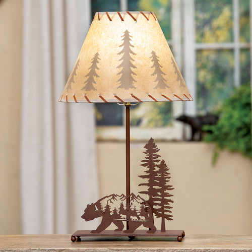 Mountain Bear Metal Table Lamp
