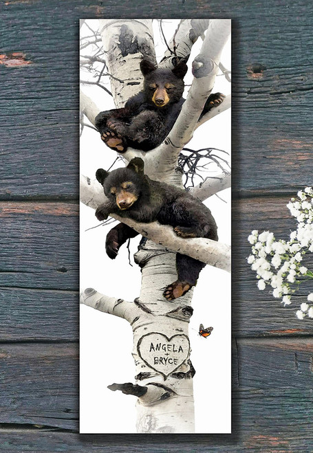 Sleepy Bears Personalized Wood Block Mount - Medium