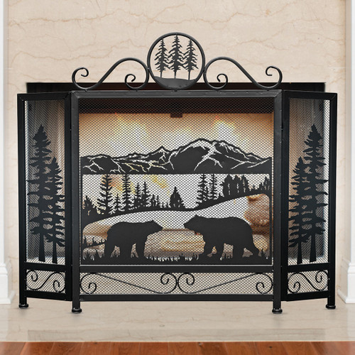 Bears Mountain Metal Fireplace Screen