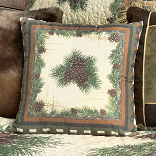 Woodland Pinecones Accent Pillow