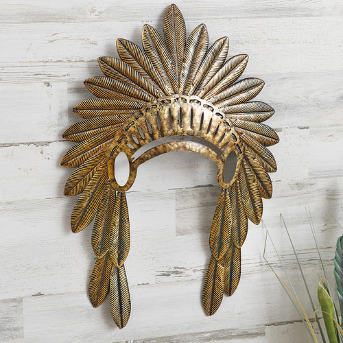 Gilded Headdress Metal Wall Art