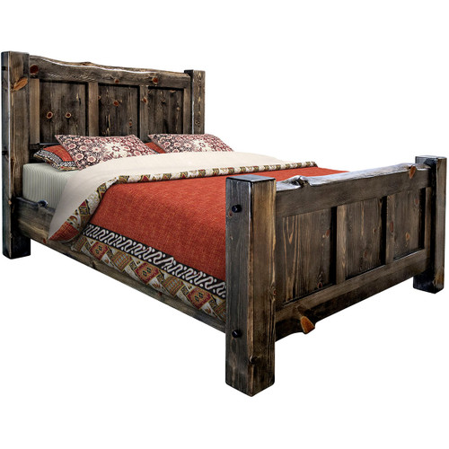 Lima Live Edge Bed with Jacobean Stain - King