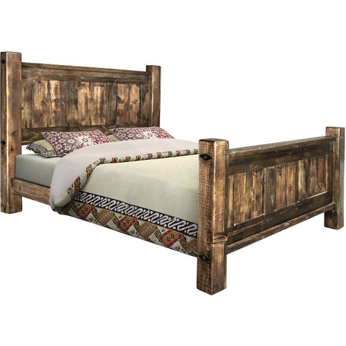 Lima Sawn Bed with Iron & Provincial Stain - Cal King