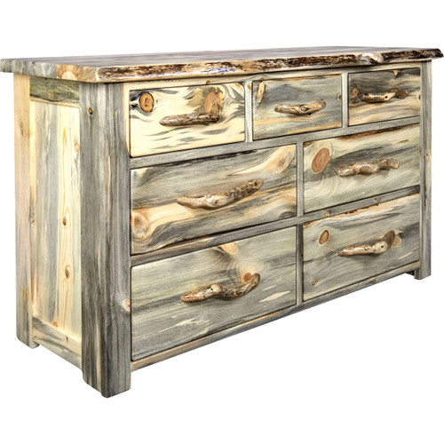 Lima Live Edge 7 Drawer Dresser - Clear Lacquer