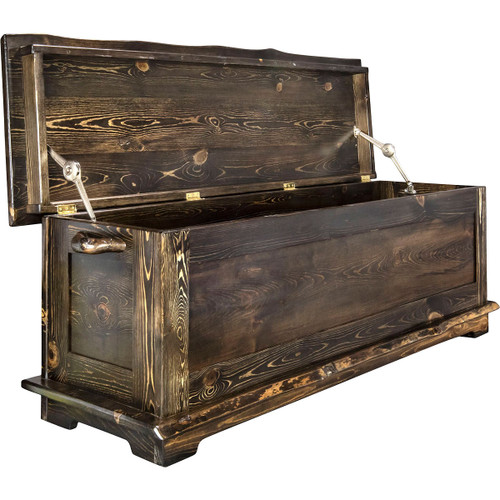 Lima Live Edge 6 Foot Blanket Chest - Jacobean Stain