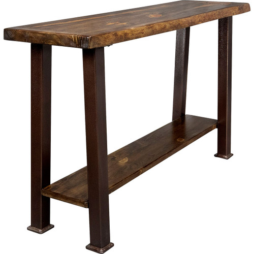 Lima Console Table with Shelf & Provincial Stain - Copper Creek Legs