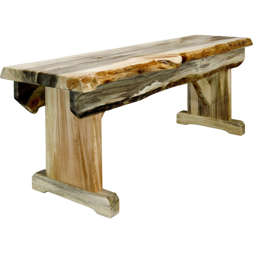 Lima Live Edge 45 Inch Bench - Clear Lacquer