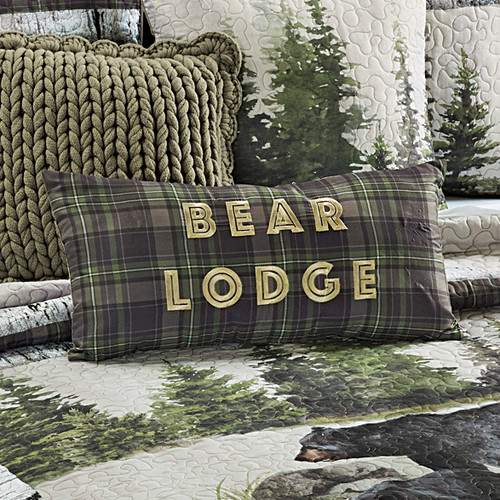 Breckenridge Bear Lodge Plaid Pillow