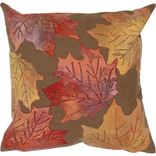Falling Leaves Square Accent Pillow - Caramel
