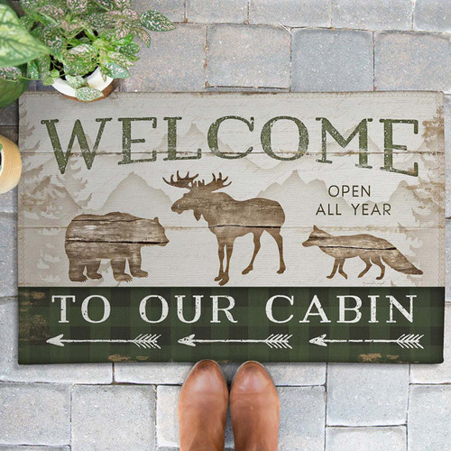 Welcome to Our Cabin Outdoor Doormat