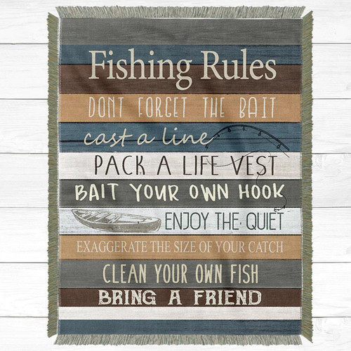 Fishing Rules Throw Blanket - Small