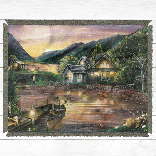 Lake Scene Throw Blanket - Large