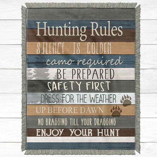 Hunting Rules Throw Blanket - Large