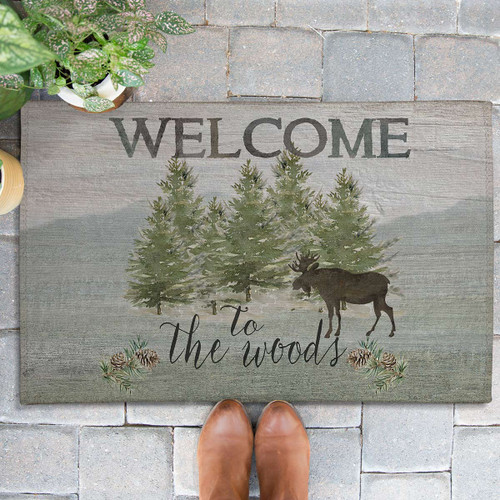 Woodland Moose Welcome Outdoor Rug - 2 x 3