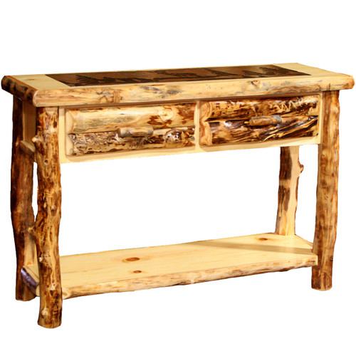 Aspen Sofa Table with Slate Top - Elk Scene