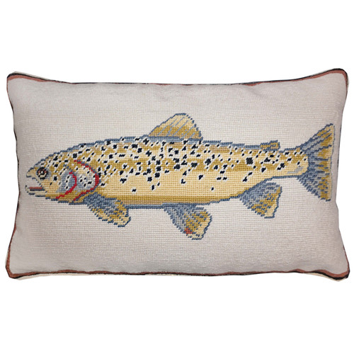 Rainbow Trout Needlepoint Pillow - OVERSTOCK