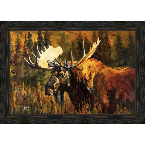 Autumn Evening Moose Framed Canvas