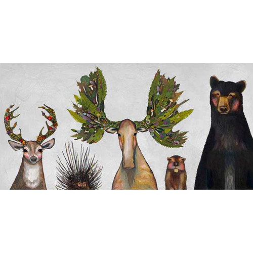 Woodland Animals Neutral Canvas Wall Art