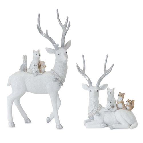 Glistening Deer & Friends Figurines - Set of 2