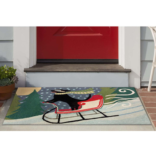 Dog's Winter Adventure Multi Indoor/Outdoor Rug - 2 x 3