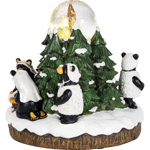 Bear Nativity Musical Snow Globe