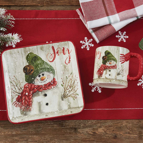 Snowman with Red Scarf Kitchen Accessories