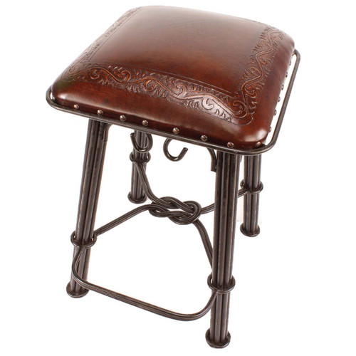 Antique Brown Iron Counter Stool