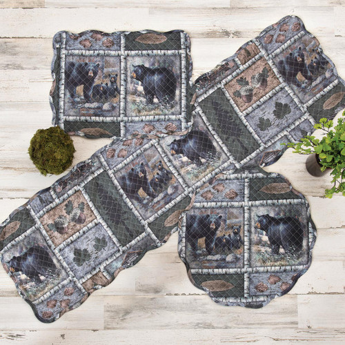 Bear Cabin Scenes Table Linens