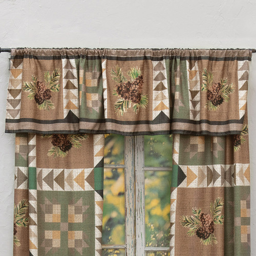 Pinecone Patch Lined Valance