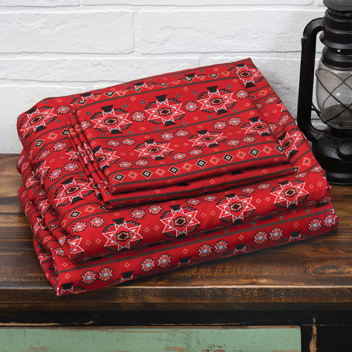 Native Sky Red Sheet Set - Twin