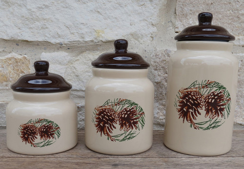 Pinecone Bough Canisters - Set of 3