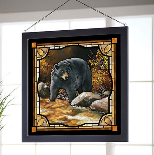 October Bear Stained Glass Art