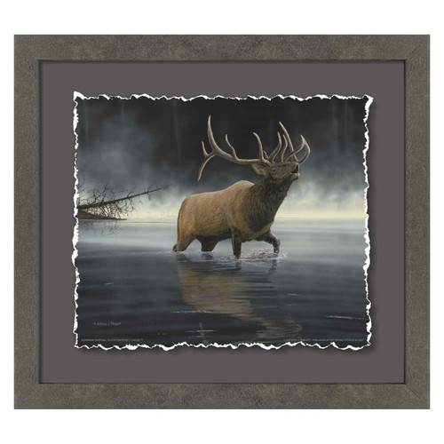 Elk in Barren Landscape Framed Wall Art