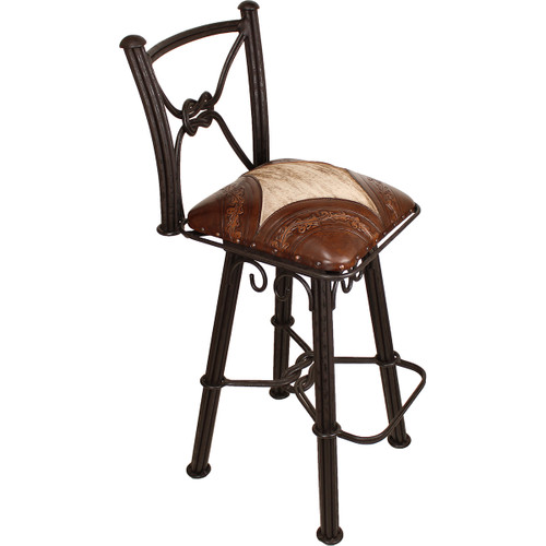 Coronado Swivel Barstool - Hair on Hide Antique Brown