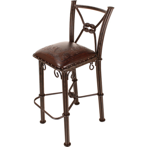 Coronado Barstool - Flowers Antique Brown