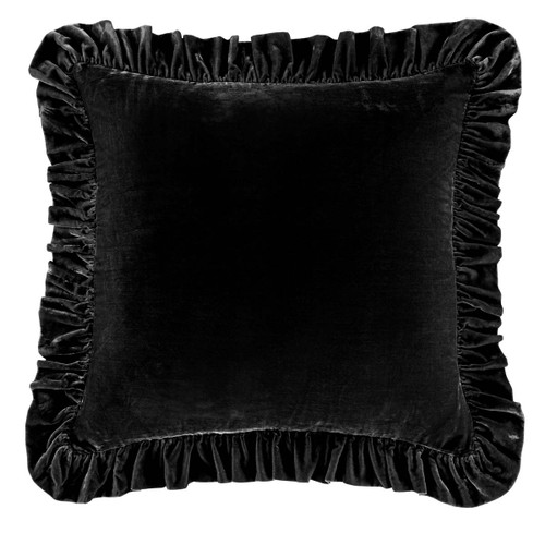 Midnight Velvet Ruffled Square Euro Sham