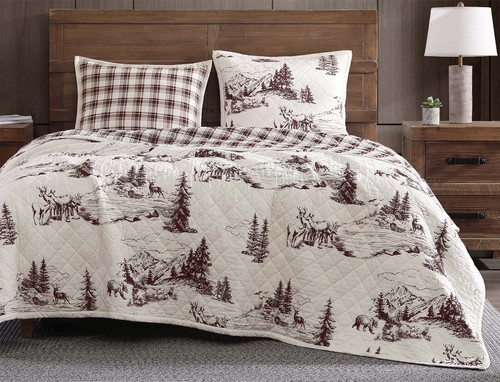 White Frost Reversible Quilt Set - Twin