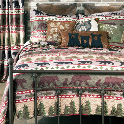 Pine Woods Bears Quilt Bedding Collection