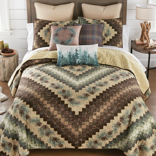 Willow Pine Quilt Bed Set - King | Black Forest Decor