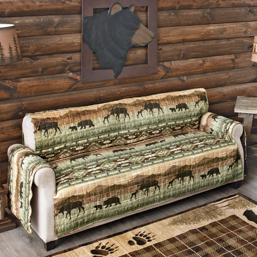 Mountain Majesty Moose & Bear Sofa Cover