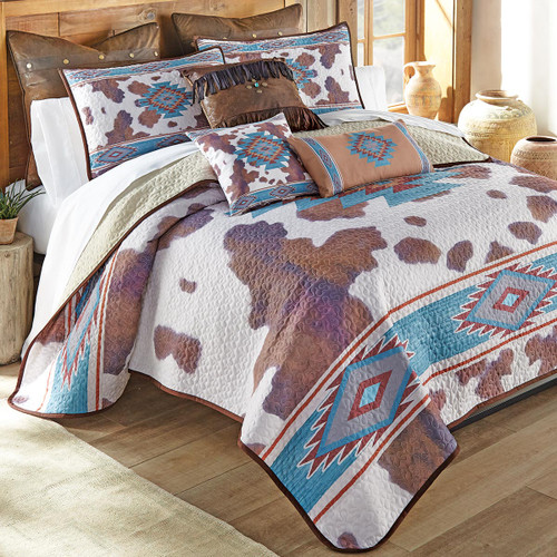 Aztec Cowhide Quilt Bedding Collection