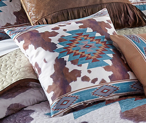 Aztec Cowhide Square Accent Pillow