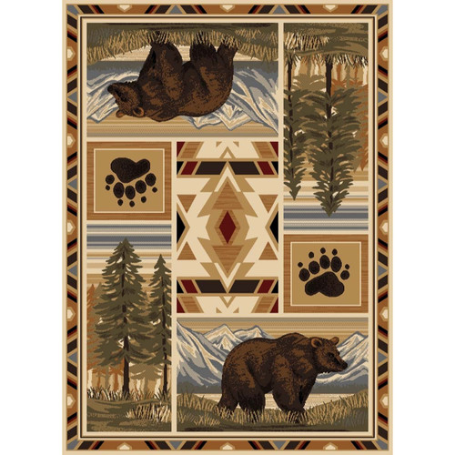 Bear & Pine Wilderness Rug - 5 x 7