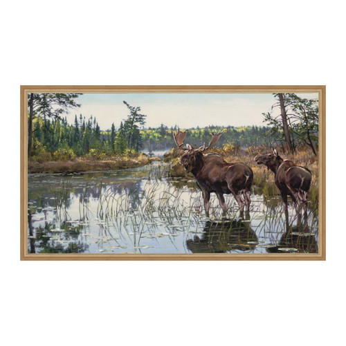 Forest Oasis Moose Framed Wall Art