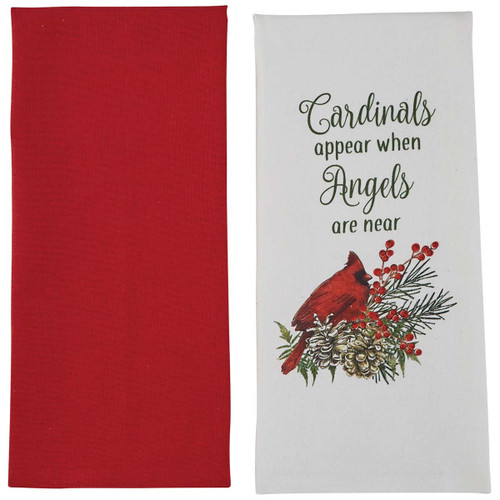 Red Bird Angel Dishtowels - Set of 2