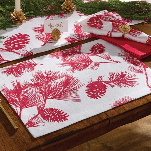 Red Pinecone Placemat - Set of 4