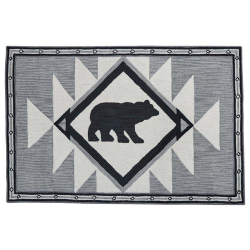 Stone Mountain Bear Hooked Rug - 4 x 6