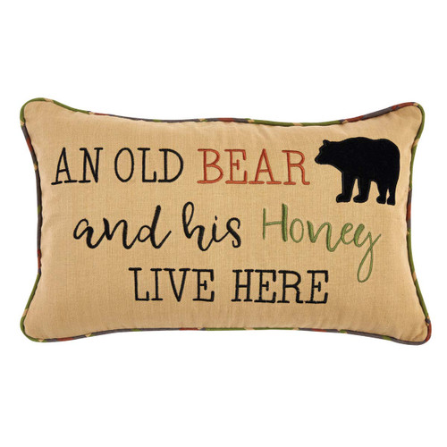 Old Bear & Honey Pillow with Feather Insert