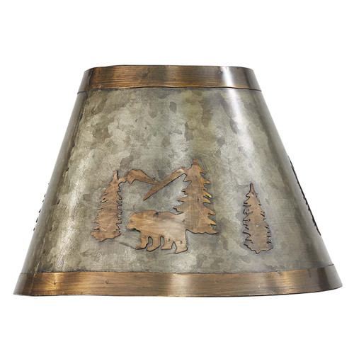 Bear & Pine Rustic Metal Lampshade - 10 Inch